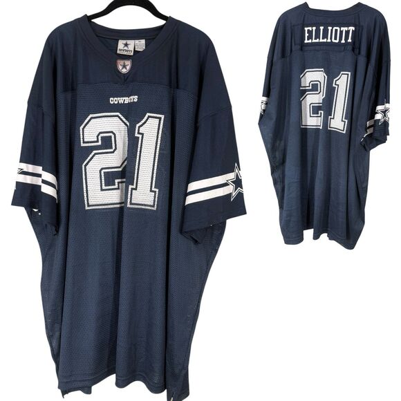 Dallas Cowboys Ezekiel Elliott #21 Jersey Navy Blue 5XL NFL Authentic Apparel - Picture 1 of 7